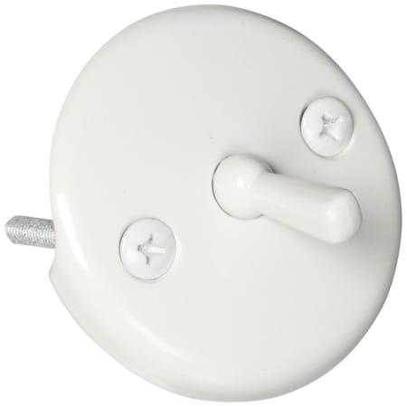 Westbrass 3-1/8" Two-Hole Trip Lever Overflow Face Plate and Screws in Powdercoated White D330-50